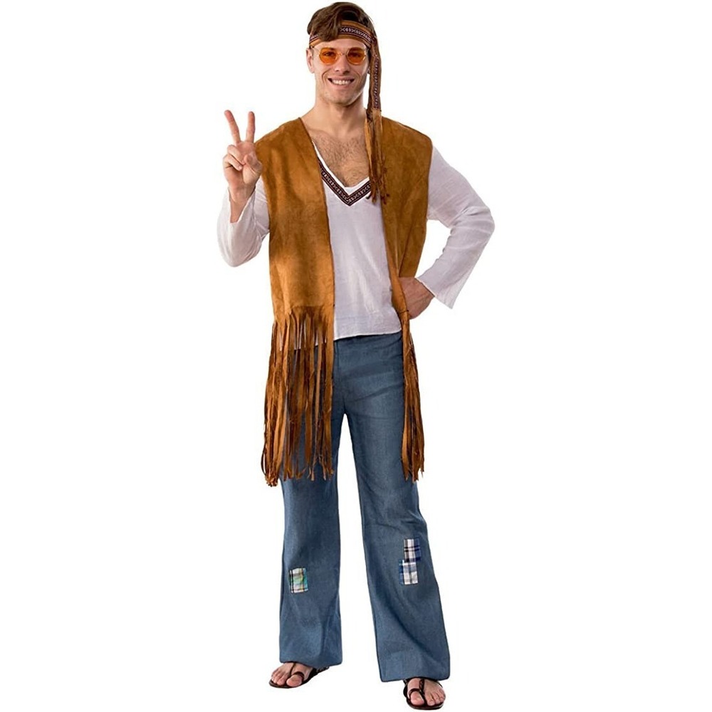 Pizazz! Men's Adult Far Out Costume, Brown/White/Blue, 2XL